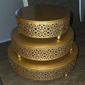 Gold Decorative Tiered Display Stands